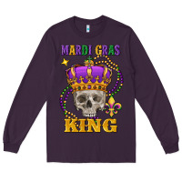Plum Skull Mardi Gras king Long Sleeve Tee - FaDigitalArtStudio