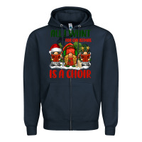 Navy all i want for christmas is a choir Zipper Hoodie - BarkalooDesign