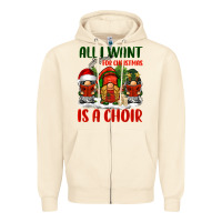 Sandshell all i want for christmas is a choir Zipper Hoodie - BarkalooDesign