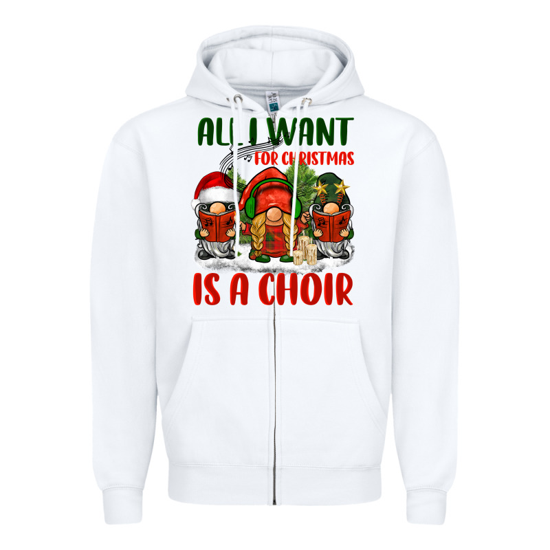 All I Want For Christmas Is A Choir Zipper Hoodie by BarkalooDesign | Teevron