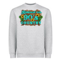 Heather Grey raised 90's country cactus sunflower's Heavyweight Sweatshirt - Artiststas