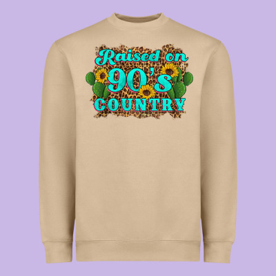 Raised 90's Country Cactus Sunflower's Heavyweight Sweatshirt Designed By Artiststas