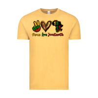 Vintage Mustard Peace love Juneteenth Vintage Tee - HowdyJamesFarm