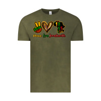 Vintage Olive Peace love Juneteenth Vintage Tee - HowdyJamesFarm