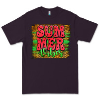 Plum summer vibes watermelon leopard background Premium Tee - Jasminsmagicworld