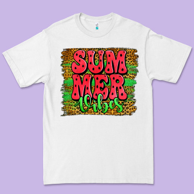 Summer Vibes Watermelon Leopard Background Premium Tee Designed By Jasminsmagicworld