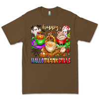 Cacao happy hallothanksmas coffee cups with ghost turkey Premium Tee - texasbilliewilder