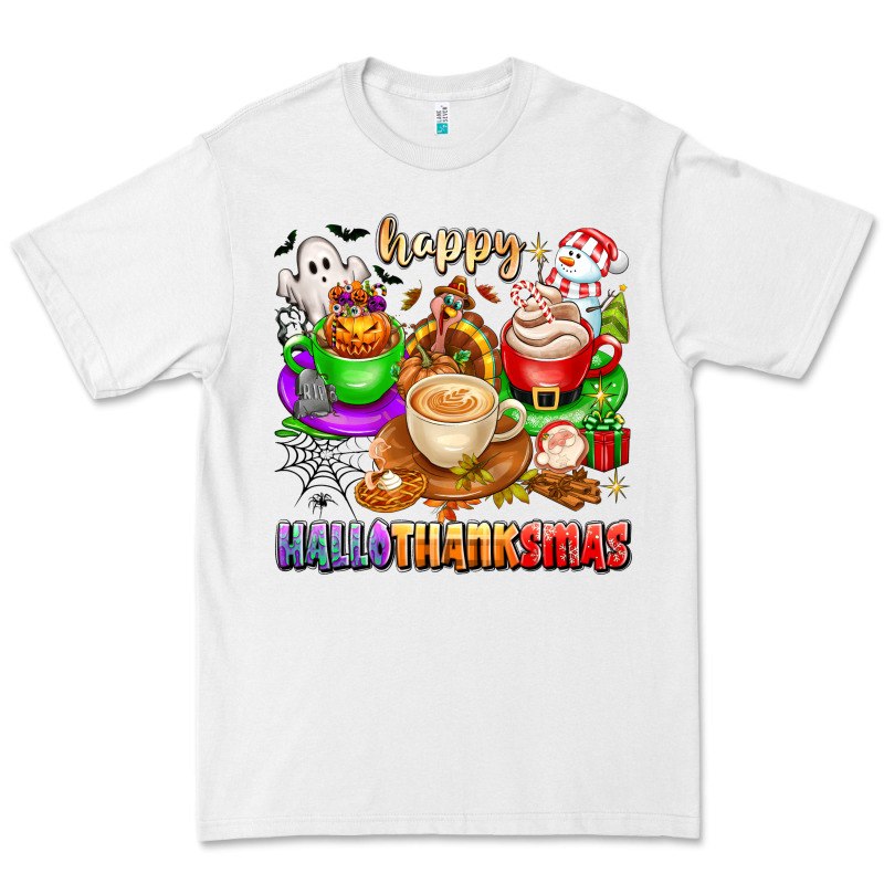 Happy Hallothanksmas Coffee Cups With Ghost Turkey Premium Tee by texasbilliewilder | Teevron