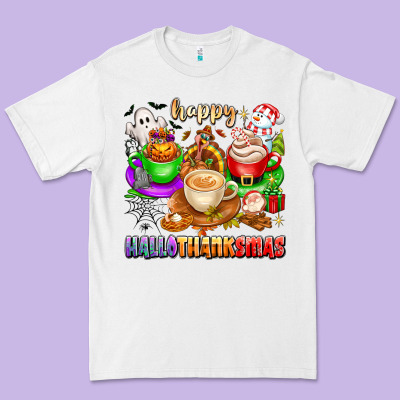 Happy Hallothanksmas Coffee Cups With Ghost Turkey Premium Tee Designed By Texasbilliewilder