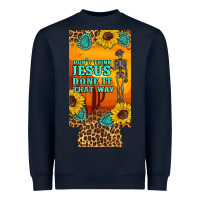 Navy don't jesus done it that way western skeleton  12 oz can cooler  (slim Heavyweight Sweatshirt - Artiststas