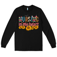Black Nursing In My Heart Long Sleeve Tee - FaDigitalArtStudio