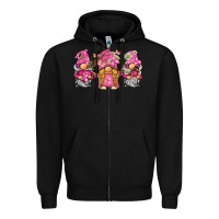 Black breast cancer gnome Zipper Hoodie - BarkalooDesign