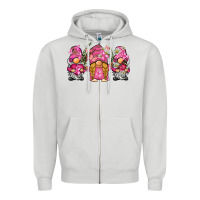 Dove Grey breast cancer gnome Zipper Hoodie - BarkalooDesign