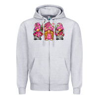 Heather Grey breast cancer gnome Zipper Hoodie - BarkalooDesign