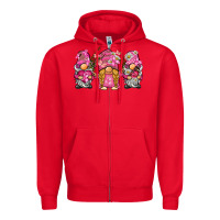 Red breast cancer gnome Zipper Hoodie - BarkalooDesign