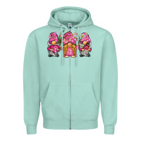 Seafoam breast cancer gnome Zipper Hoodie - BarkalooDesign