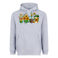 Heather Grey sunflowers coffee cups Heavyweight Hoodie - AdoDesignShop