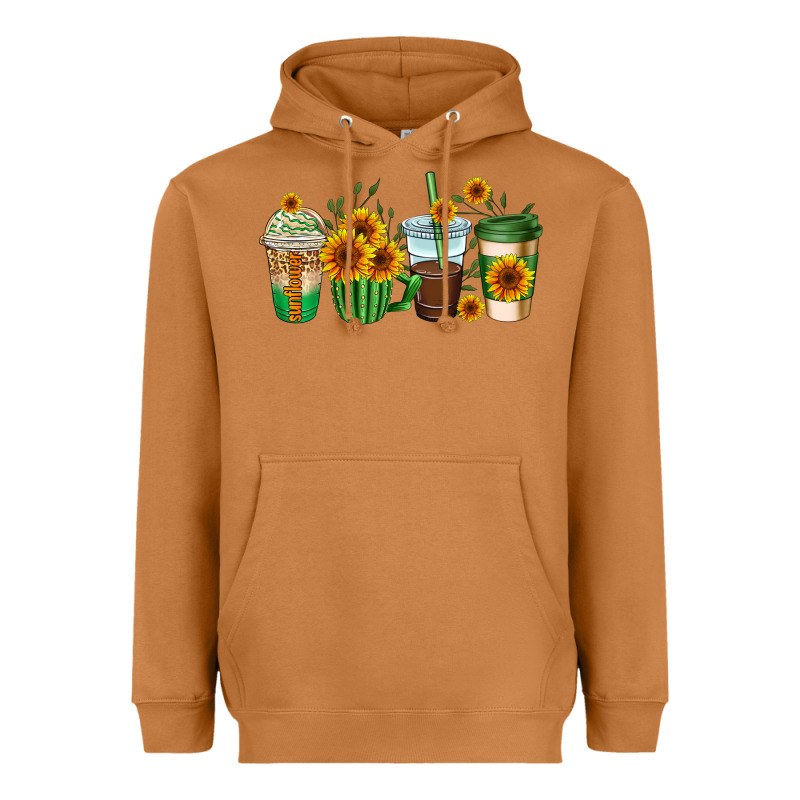 Sunflowers Coffee Cups Heavyweight Hoodie by AdoDesignShop | Teevron