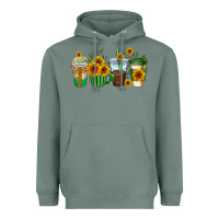 Sage sunflowers coffee cups Heavyweight Hoodie - AdoDesignShop