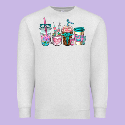 Nurse Fuel Coffee Cups Premium Sweatshirt Designed By Adodesignshop