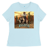 Baby Blue Rodeo Cowboy bullfighter western 20oz skinny Ladies Tee - HowdyJamesFarm
