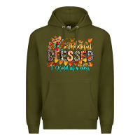 Army Green Thankful Blessed Kind Of Mess Premium Hoodie - CowhideDigitalArt