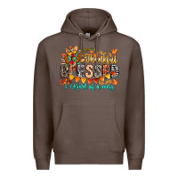 Coffee Thankful Blessed Kind Of Mess Premium Hoodie - CowhideDigitalArt