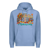 Colony Blue Thankful Blessed Kind Of Mess Premium Hoodie - CowhideDigitalArt