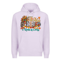 Lilac Thankful Blessed Kind Of Mess Premium Hoodie - CowhideDigitalArt
