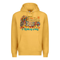 Mustard Thankful Blessed Kind Of Mess Premium Hoodie - CowhideDigitalArt