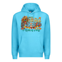 Ocean Blue Thankful Blessed Kind Of Mess Premium Hoodie - CowhideDigitalArt