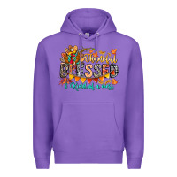 Purple Thankful Blessed Kind Of Mess Premium Hoodie - CowhideDigitalArt