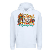 White Thankful Blessed Kind Of Mess Premium Hoodie - CowhideDigitalArt