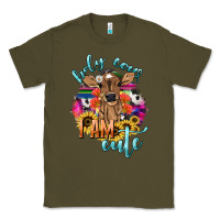 Army Green Holy cow i am cute baby cow Classic Tee - HowdyJamesFarm