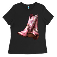Black Cowgirl boots Ladies Tee - HowdyJamesFarm
