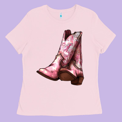 Cowgirl Boots Ladies Tee Designed By Howdyjamesfarm