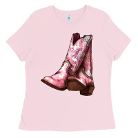 Bubblegum Pink Cowgirl boots Ladies Tee - HowdyJamesFarm
