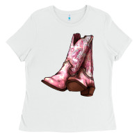 White Cowgirl boots Ladies Tee - HowdyJamesFarm