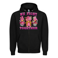 Black we fight together breast cancer gnome Zipper Hoodie - BarkalooDesign