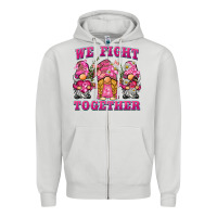 We Fight Together Breast Cancer Gnome Zipper Hoodie | Teevron