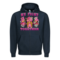 Navy we fight together breast cancer gnome Zipper Hoodie - BarkalooDesign