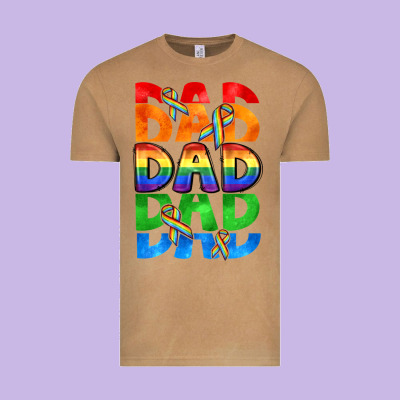 Dad Dad Dad Pride Vintage Tee Designed By Cowgirlartshop