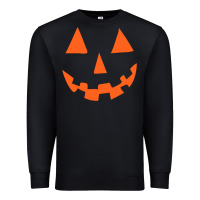 Black Halloween Pumpkin Face Gift Creepy Spooky Horror Premium Sweatshirt - maiPhamDesign