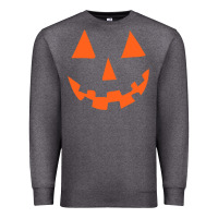 Charcoal Heather Halloween Pumpkin Face Gift Creepy Spooky Horror Premium Sweatshirt - maiPhamDesign