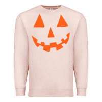 Pale Pink Halloween Pumpkin Face Gift Creepy Spooky Horror Premium Sweatshirt - maiPhamDesign
