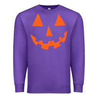 Purple Halloween Pumpkin Face Gift Creepy Spooky Horror Premium Sweatshirt - maiPhamDesign