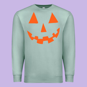 Halloween Pumpkin Face Gift Creepy Spooky Horror Premium Sweatshirt Designed By Maiphamdesign