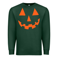 Sports Green Halloween Pumpkin Face Gift Creepy Spooky Horror Premium Sweatshirt - maiPhamDesign