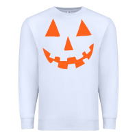 White Halloween Pumpkin Face Gift Creepy Spooky Horror Premium Sweatshirt - maiPhamDesign