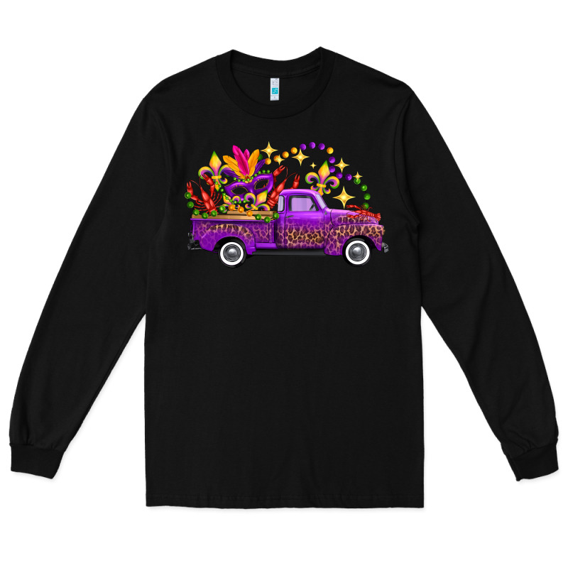 Mardi Gras Leopard Truck Long Sleeve Tee by FaDigitalArtStudio | Teevron